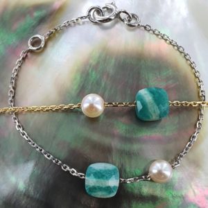 Beauty baby - Bijou bébé perle de culture d'Akoya, amazonite, or - JDL Paris