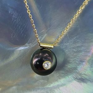 Collier original perle de Tahiti et diamant - JDL Paris