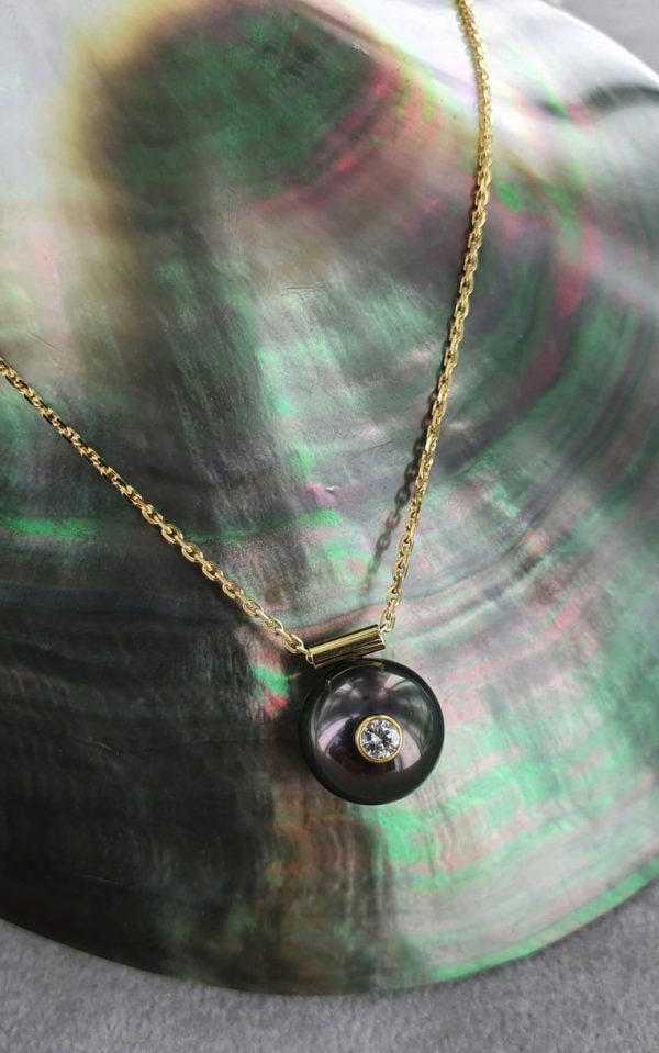 Collier perle de Tahiti avec diamant - Jessie Lemaire créatrice de JDL Paris