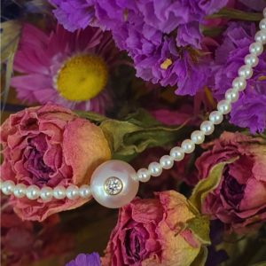 Collier perles de culture et diamant - JDL Paris