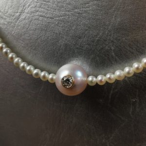 Colliers perles et diamant - White candy by JDL Paris