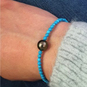 Bijou perle de Tahiti et turquoise - JDL Paris by Jessie Lemaire