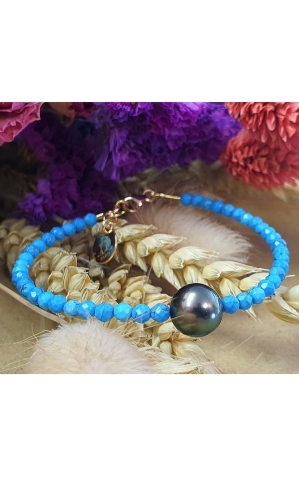 Bracelet turquoise et perle de Turquoise - JDL Paris