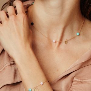 MINERAL CANDY Collier en or et pierres fines