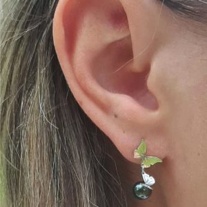 Boucles d'oreilles papillons en or et perles de culture - JDL Paris