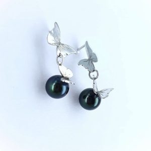 Boucles d'oreilles papillons et perles - JDL Paris