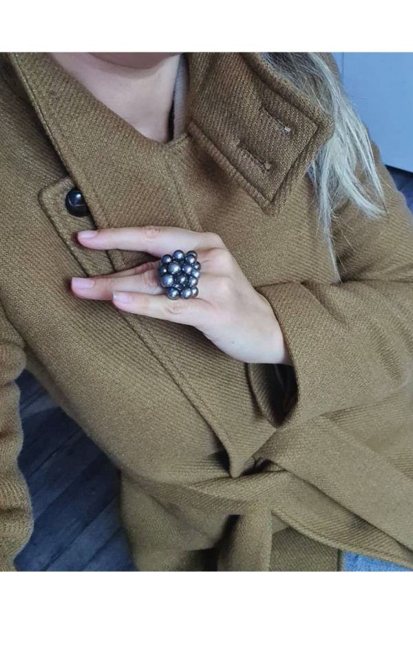 Bague 20 perles de Tahiti en argent