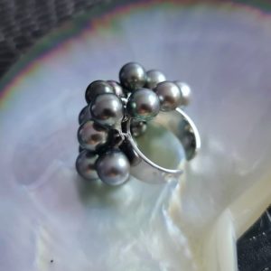 Bague argent 20 perles de Tahiti