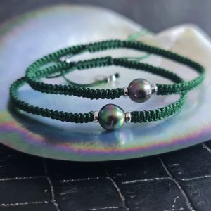 Bracelet vert perle de Tahiti