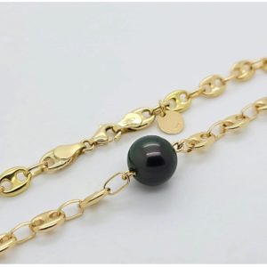 bracelet homme grains de café et perle de Tahiti