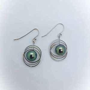 Boucles d'oreilles argent 925 et perles de Tahiti JDL Paris