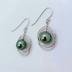 CIRCLES  Boucles d'oreilles cercles et perles de Tahiti