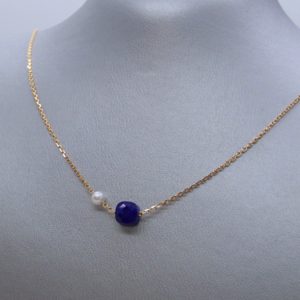 Bijou lapis lazuli et perle - JDL Paris by Jessie Lemaire