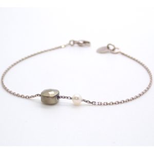 Bracelet or, pyrite et perle - JDL Paris