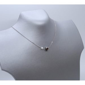 Collier fin en or avec pierre fine et perle - JDL Paris by Jessie Lemaire