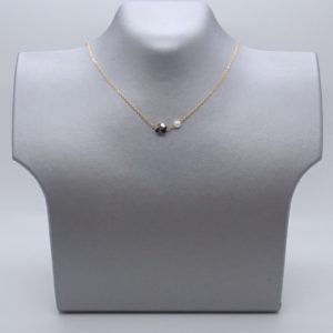 Collier or 18K, pyrite et perle de culture JDL Paris by Jessie Lemaire