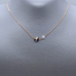 Mineralove - Collier or 18K, pyrite et perle de culture - JDL Paris by Jessie Lemaire