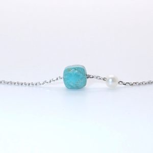 Mineralove collier fin turquoise et perle by JDL Paris