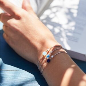 MINERALOVE  Bracelet Topaze bleue et perle