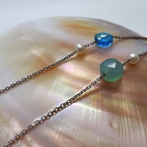 Bracelets agate bleue et topaze bleue JDL Paris