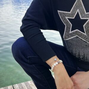 Bracelet JDL Paris - oeil de sainte Lucie et perle de Tahiti copie